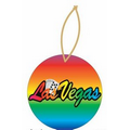 Las Vegas w/ Royal Flush Ornament w/ Clear Mirrored Back (12 Sq. Inch)